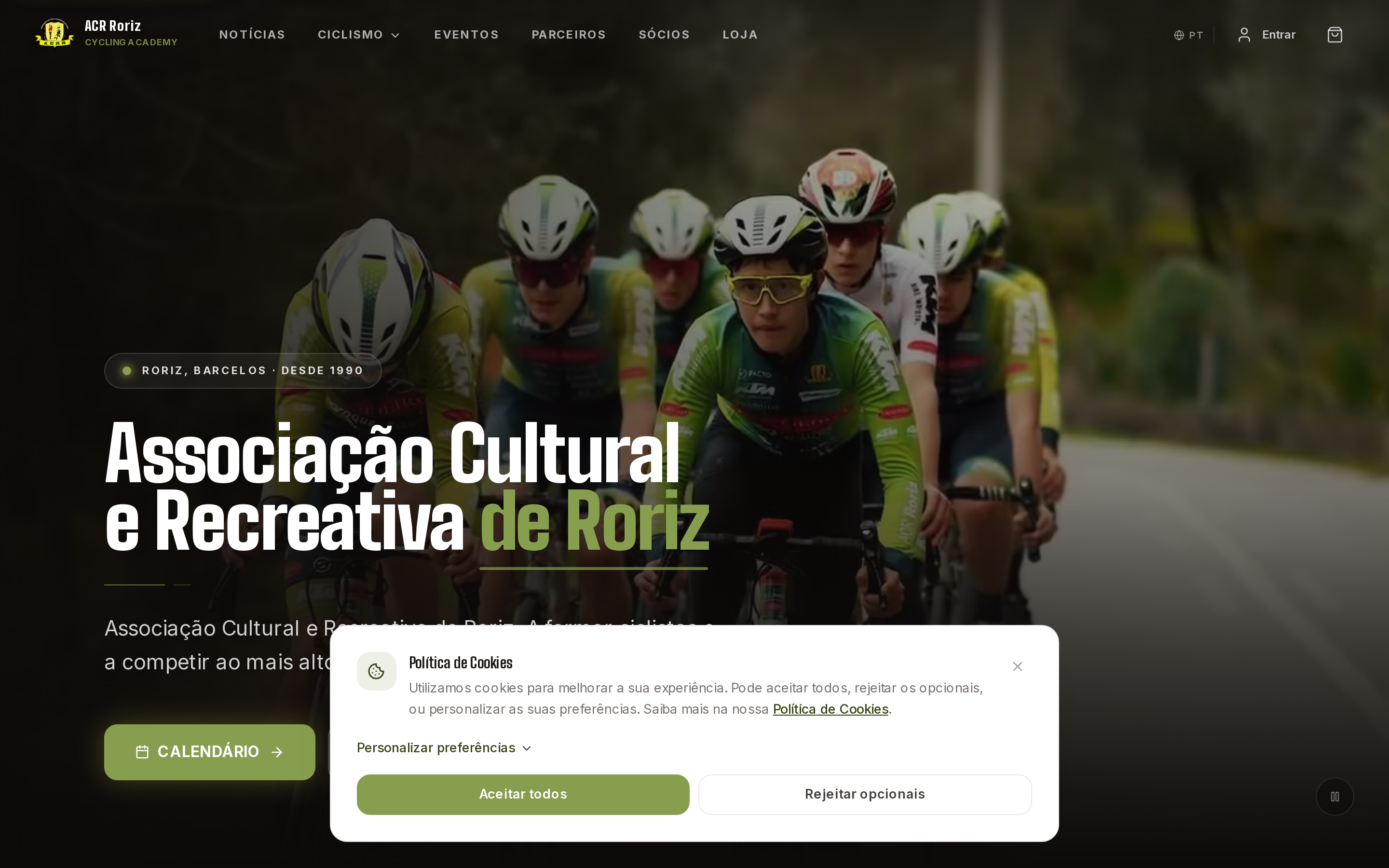 ACR Roriz live website screenshot